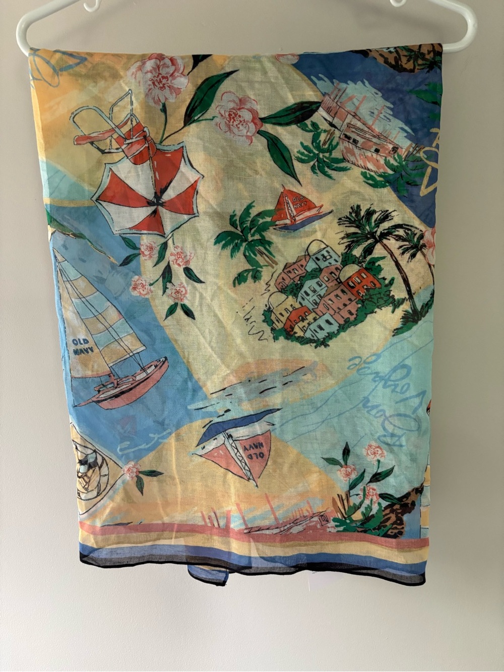 Old Navy Coastal Print Lightweight Scarf